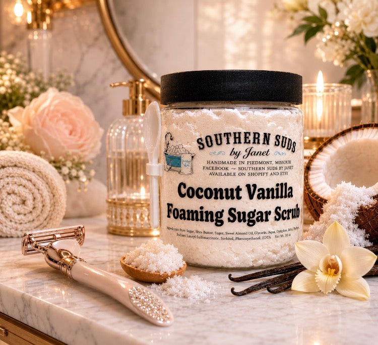 Coconut Vanilla Foaming Sugar Scrub