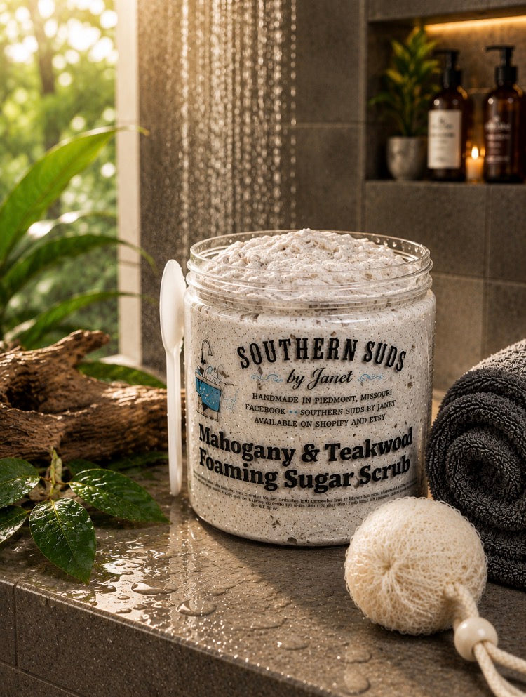 Mahogany Teakwood Foaming Sugar Scrub