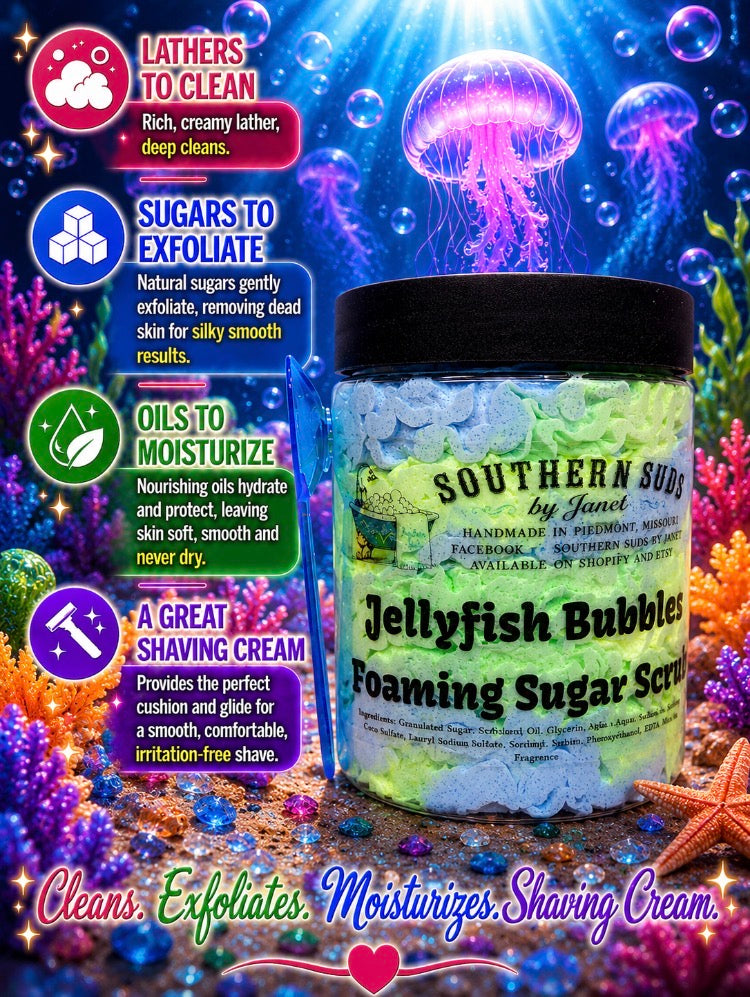 Jellyfish Bubbles Foaming Sugar Scrub