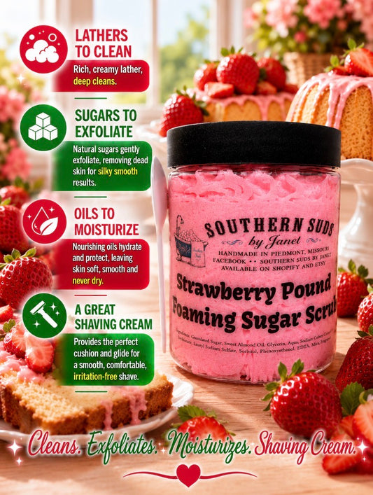 Strawberry Poundcake Foaming Sugar scrub