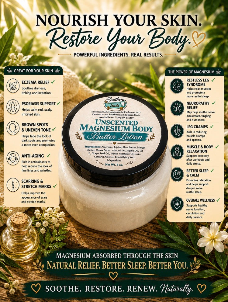 Unscented Magnesium Body Butter Lotion