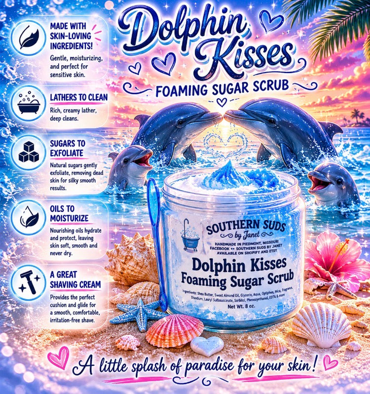 Dolphin kisses foaming sugar scrubs