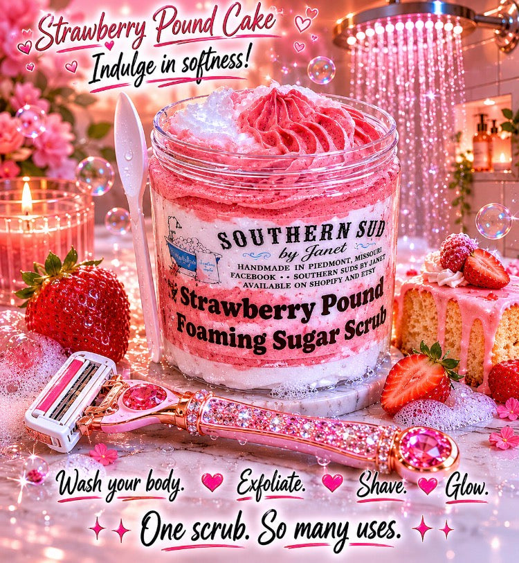Strawberry Poundcake Foaming Sugar scrub