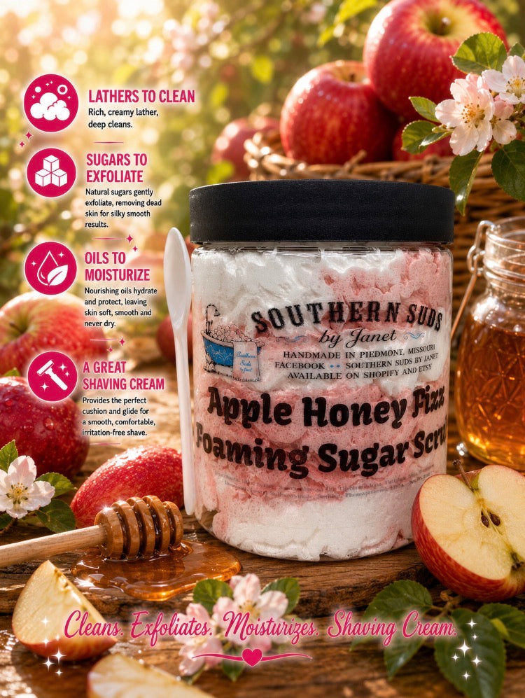Apple, Honey, & Fizz Foaming Sugar Scrub
