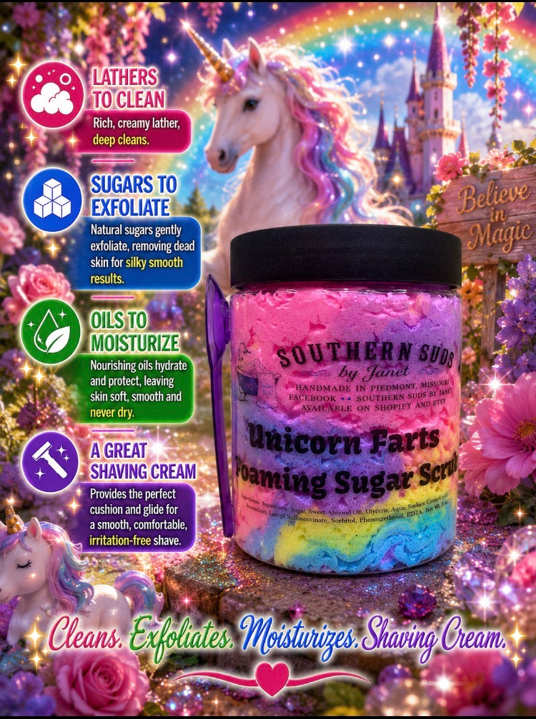 Unicorn Farts Foaming Sugar Scrub