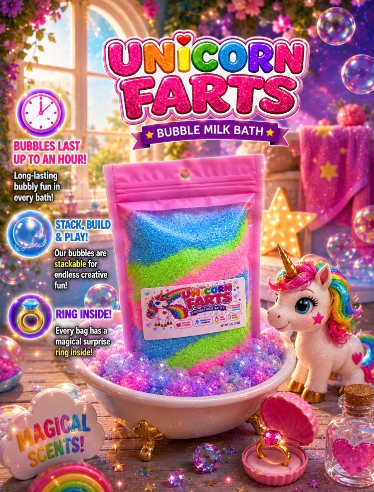 Unicorn Farts Kid's Bubble Milk Bath