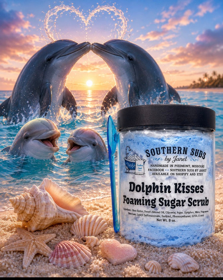 Dolphin kisses foaming sugar scrubs