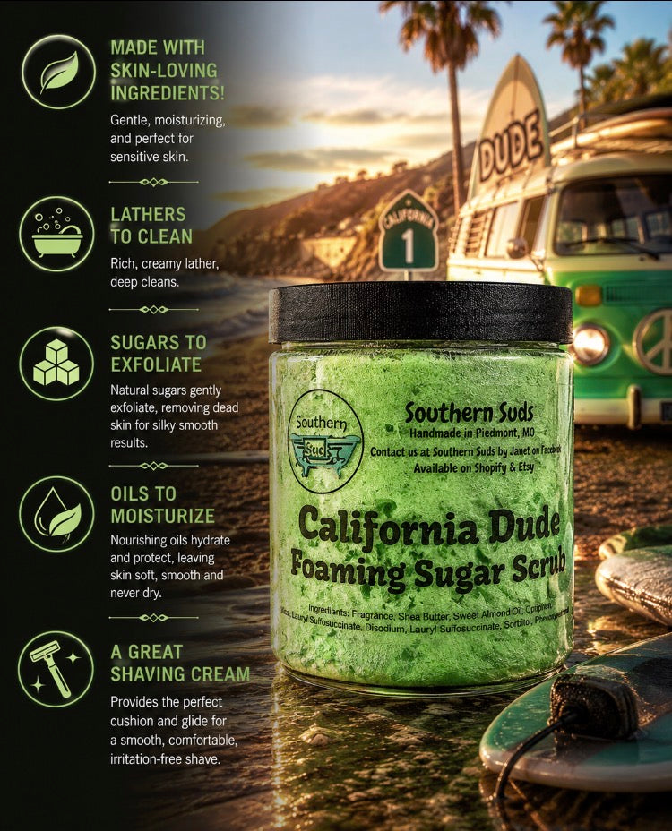 California Dude Foaming Sugar Scrub