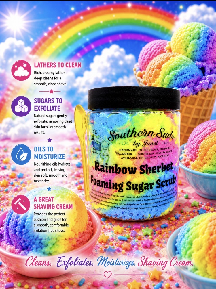 Rainbow Sherbet Foaming Sugar Scrub