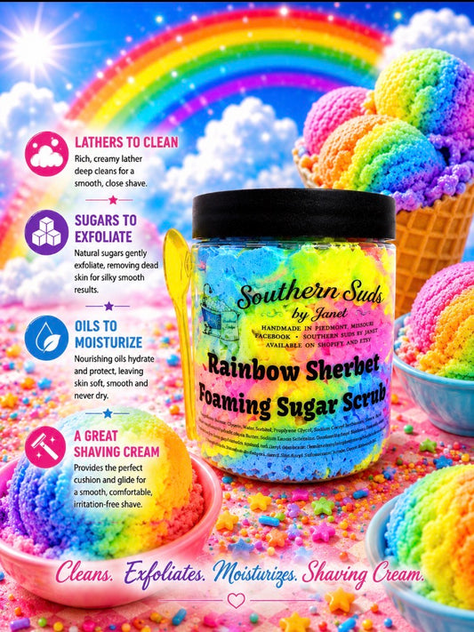 Rainbow Sherbet Foaming Sugar Scrub