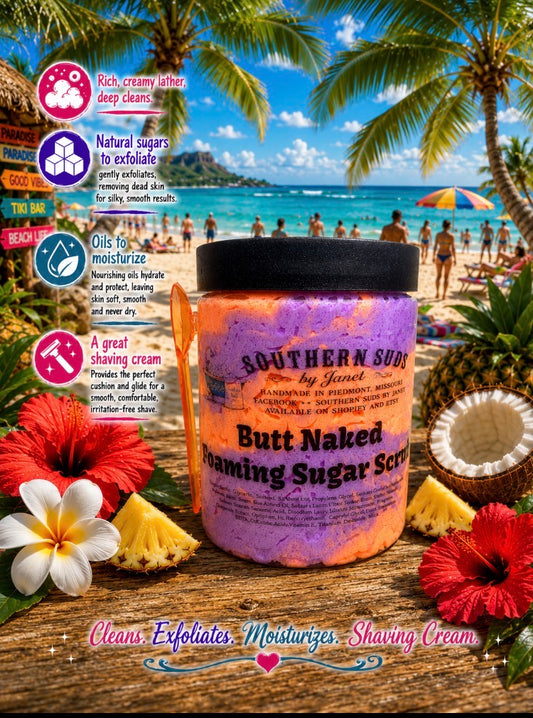 Butt Naked Foaming Sugar Scrub